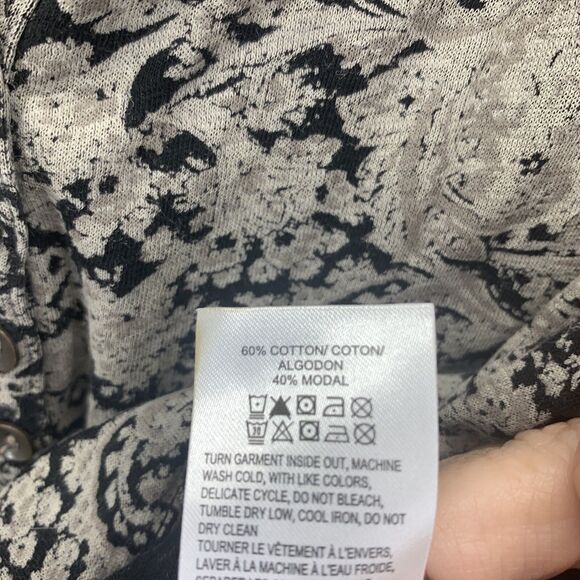 Lucky Brand Womens Large Popover Blouse Paisley Boho Peasant Long Sleeve - Picture 9 of 14